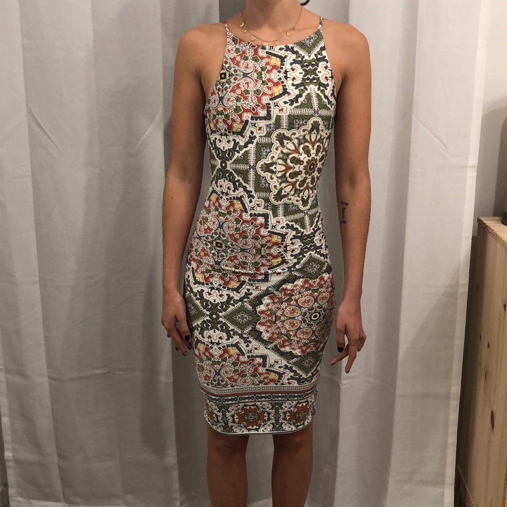 Patterned Midi Dress